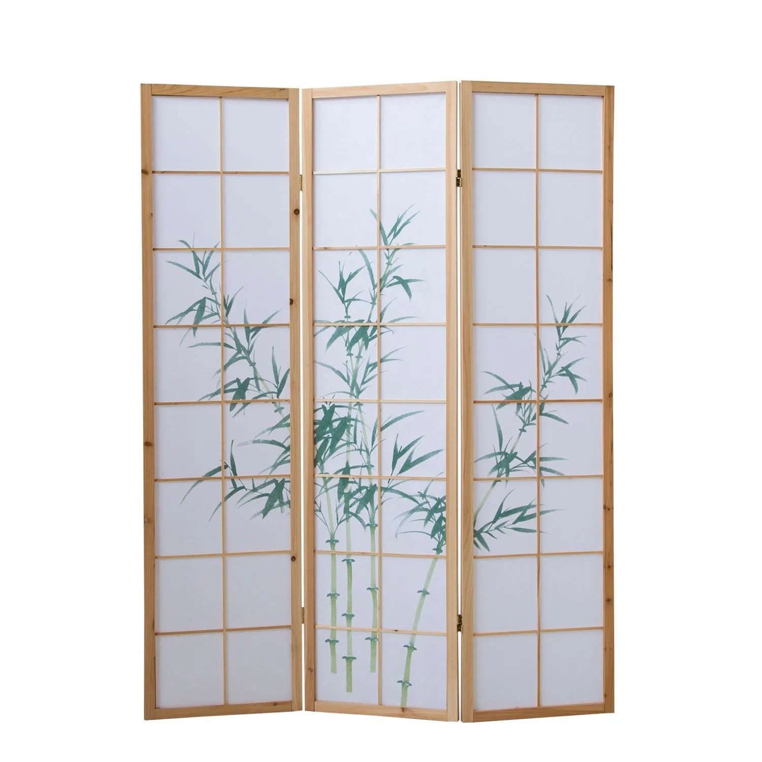 Homestyle4u 4-tlg. Paravent in Braun 132x175 cm 264