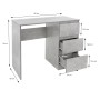 ML-Design Schreibtisch mit 3 Schubladen, Beton-Optik grau, 90x76x50cm. Arbeitstisch für Büro und Jugendzimmer.