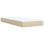 Cremefarbenes vidaXL Boxspringbett 80x200 cm mit Matratze und Stoffbezug.