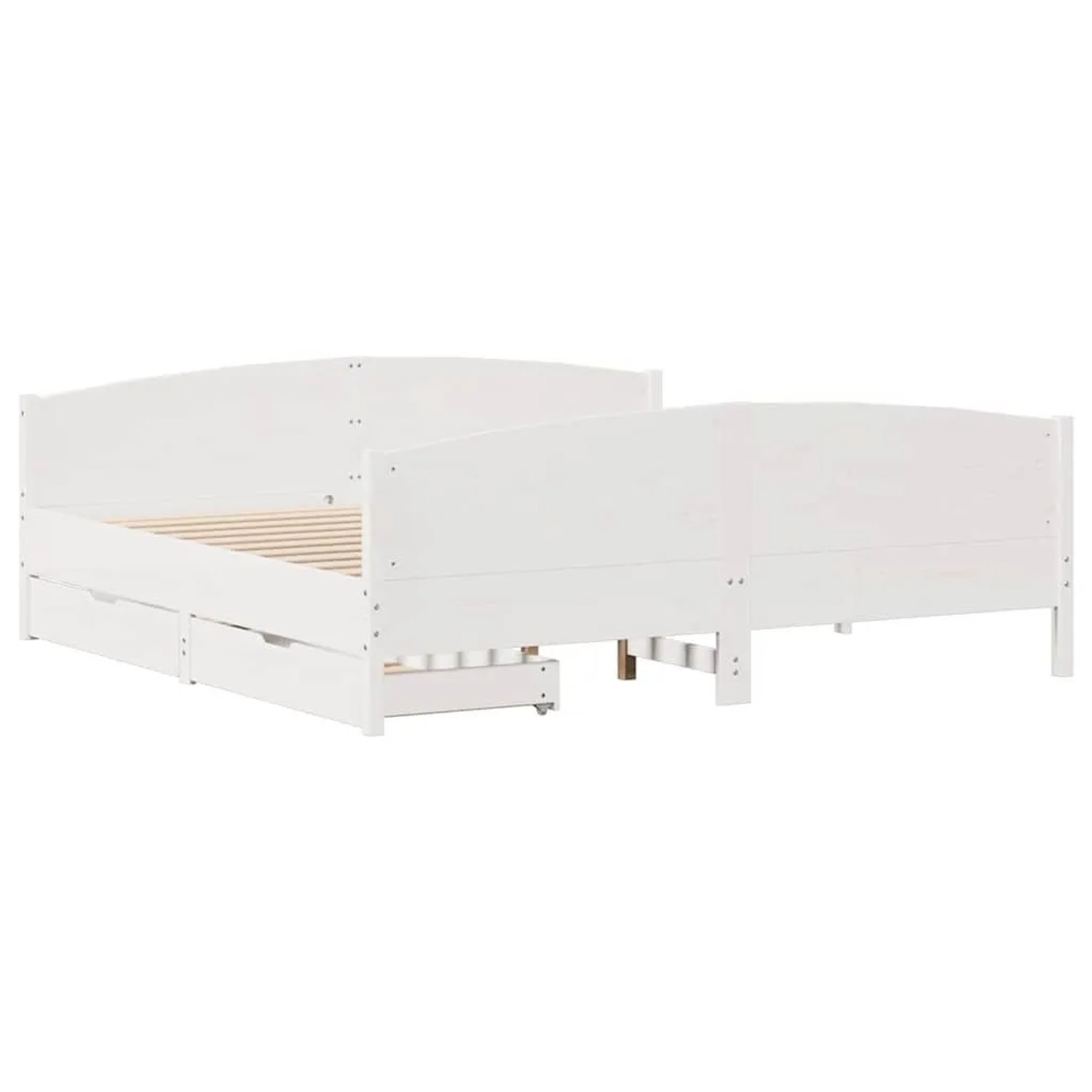 vidaXL Massivholzbett ohne Matratze Weiß 160x200 Kiefernholz 3301783 günstig online kaufen