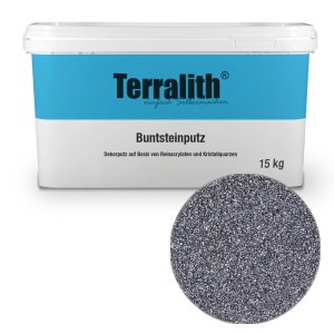 Terralith Buntsteinputz Mosaikputz 1mm, 15kg, Farbe Schwarz. Dekorputz für Innen und Außen.