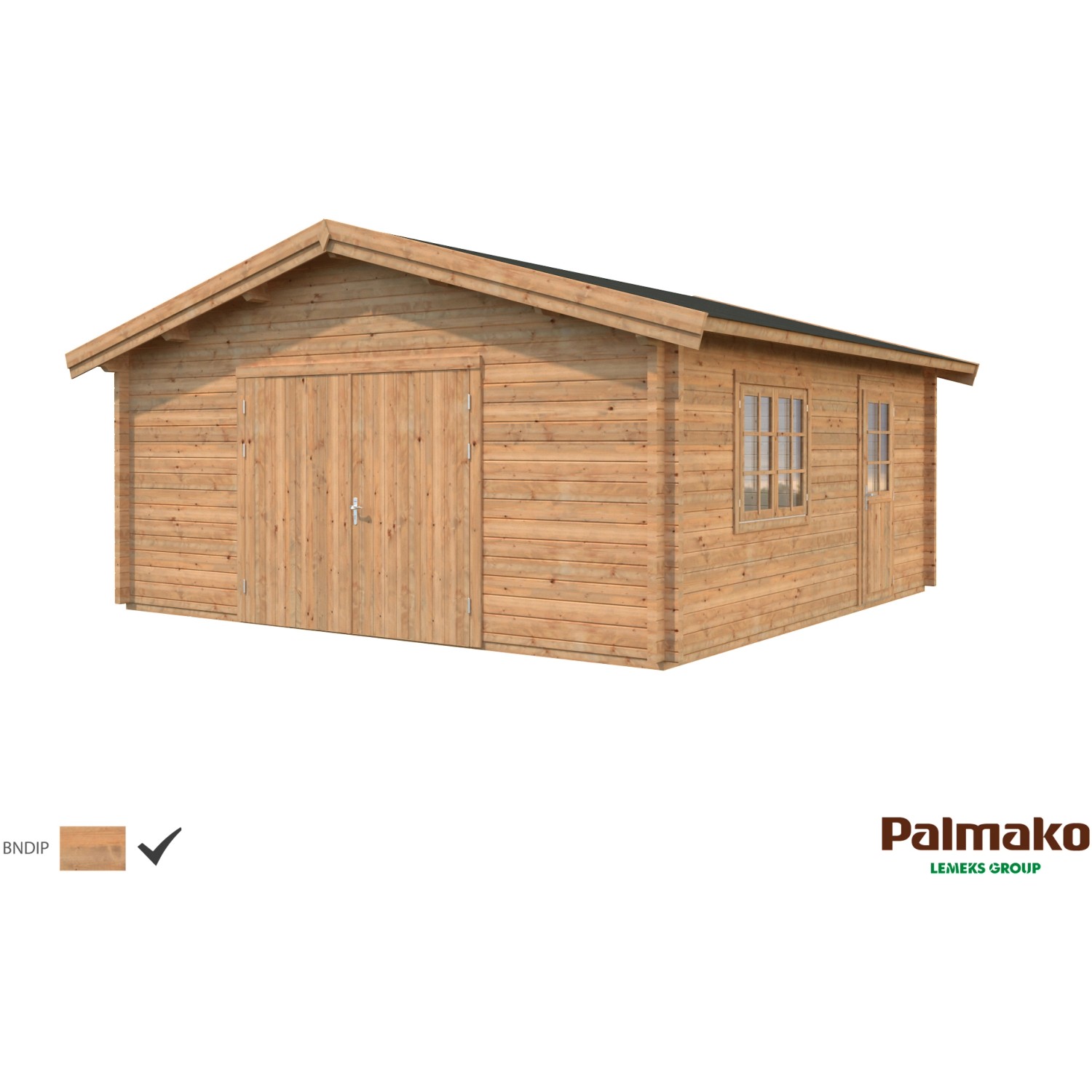 Palmako Holzgarage Roger mit Holztor Braun tauchgrundiert 540 cm x 540 cm günstig online kaufen