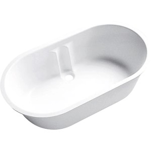 Ovale, weiße Geberit Badewanne Bambini aus Varicor, geeignet für Kinder.