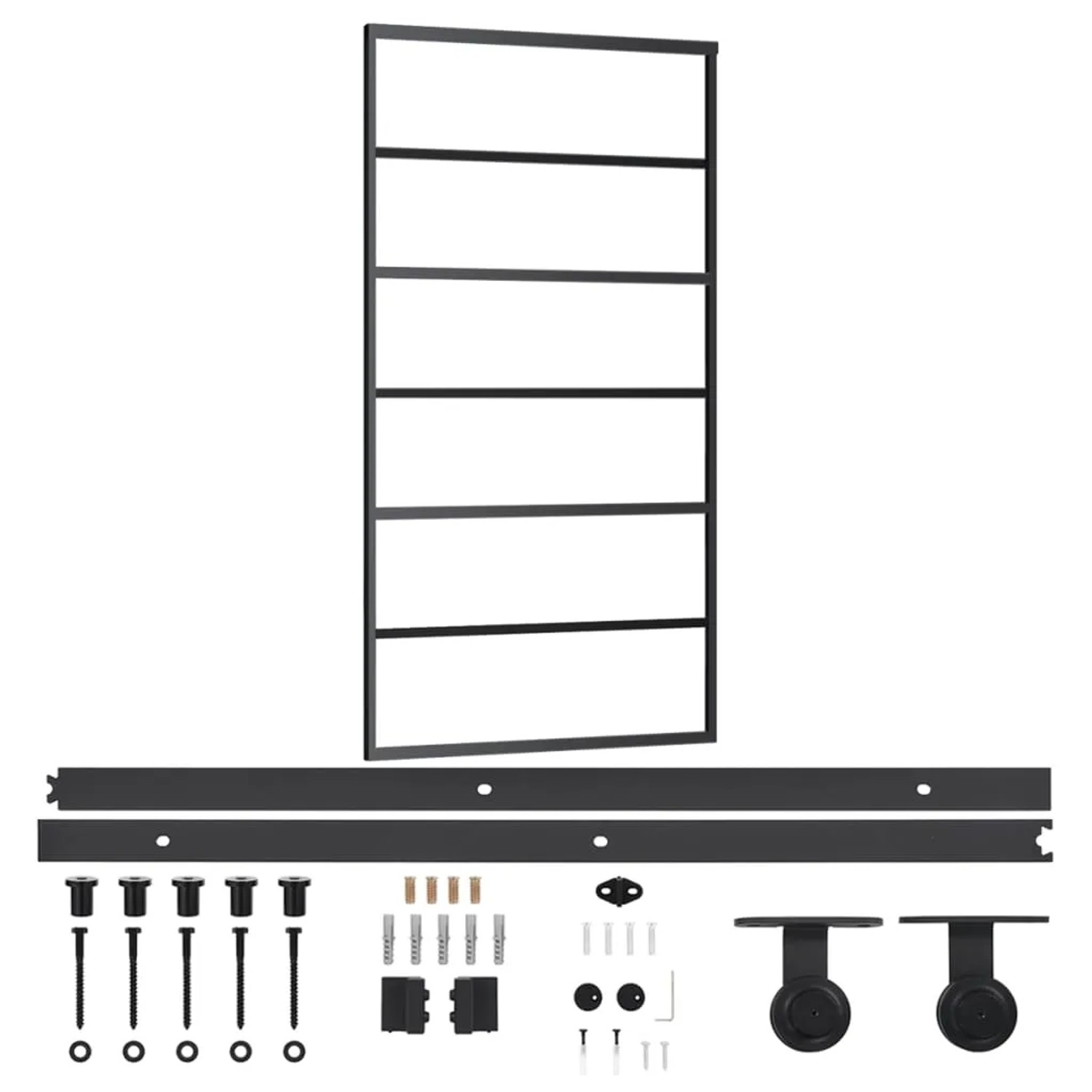 vidaXL Schiebetür mit Beschlag ESG-Glas & Aluminium 102x205 cm 3081954