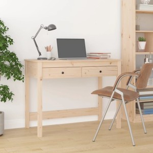 vidaXL Schreibtisch aus Kiefernholz mit 2 Schubladen, 100x50x78 cm. Ideal für Büro und Arbeitszimmer.