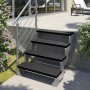 Außentreppe mit anthrazitfarbenen Trimax Stufen Gardentop (80 cm) im Garten.