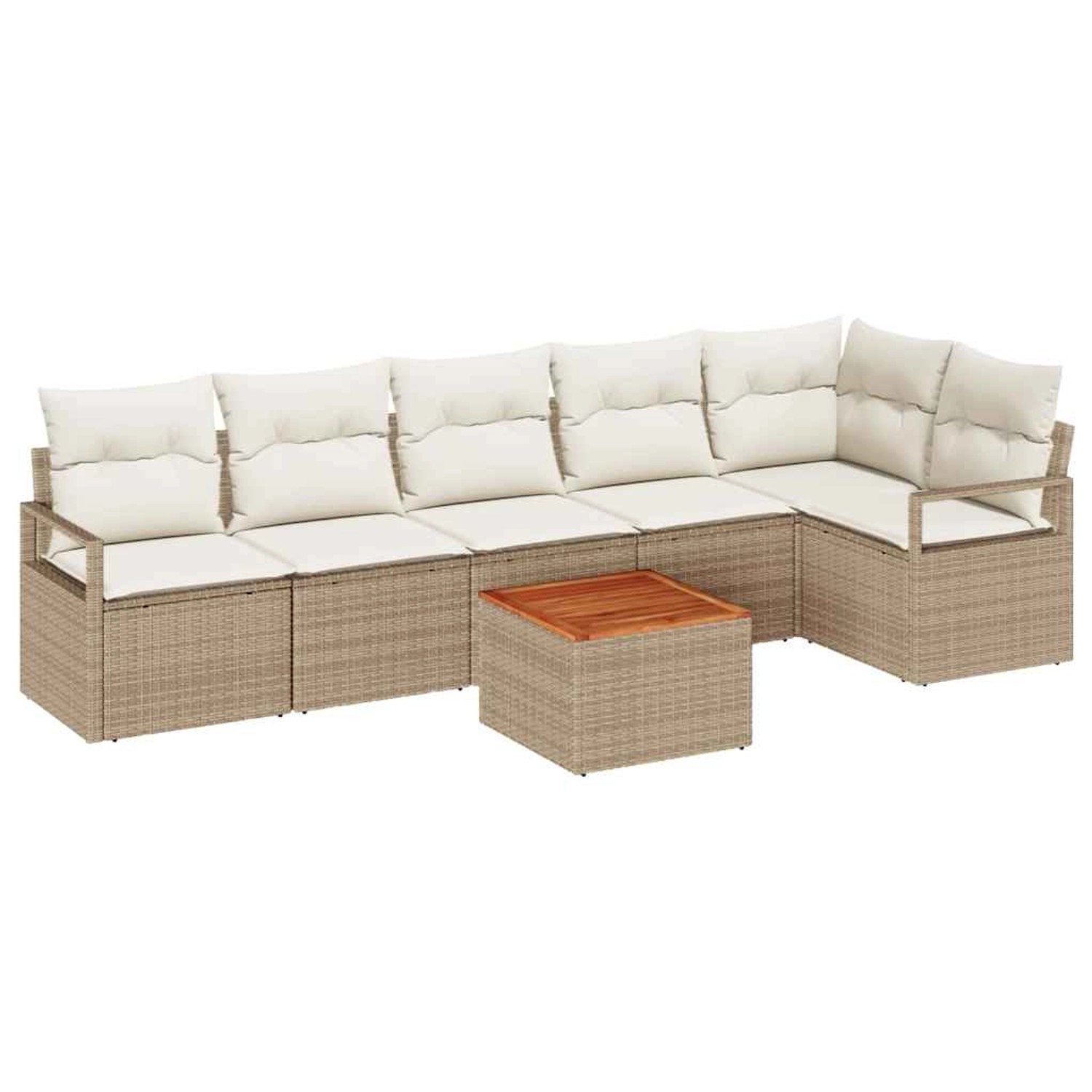 vidaXL Garten-Sofa-Set 7-Tlg Beige Weiß 3356384 günstig online kaufen