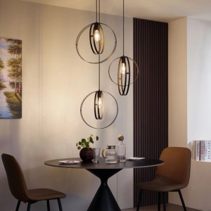 QAZQA Design Pendelleuchte Schwarz Rund 3 Flammig Indu
