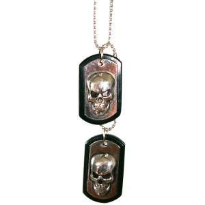 Airflair Lufterfrischer Dog Tags Black Out mit Totenkopf Anhänger für Auto & Wohnraum.
