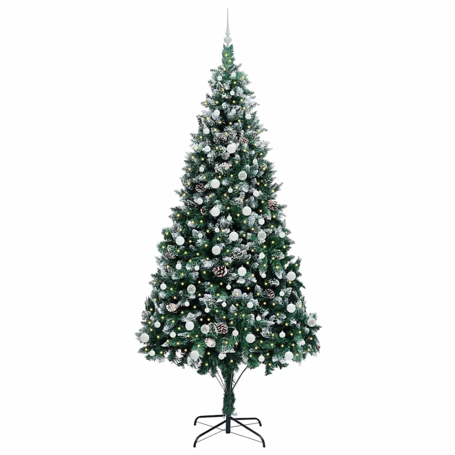 vidaXL Künstlicher Weihnachtsbaum mit 300 LEDs mit Ständer Grün 240 cm 3396285