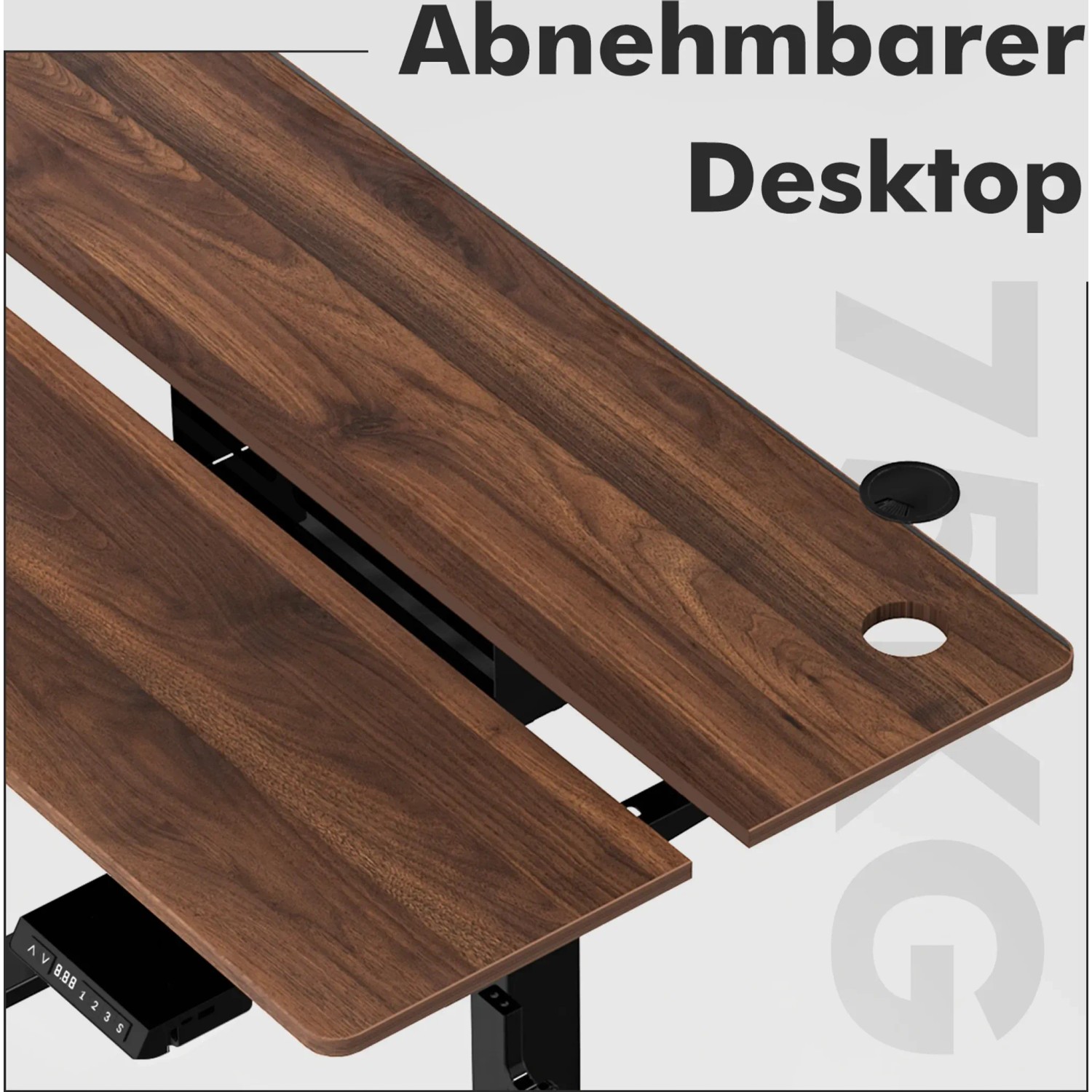 HOMAVO Schreibtisch, höhenverstellbar, 120x60cm, mit USB-Ladestation, Memory Funktion und Anti-Kollisions-System.