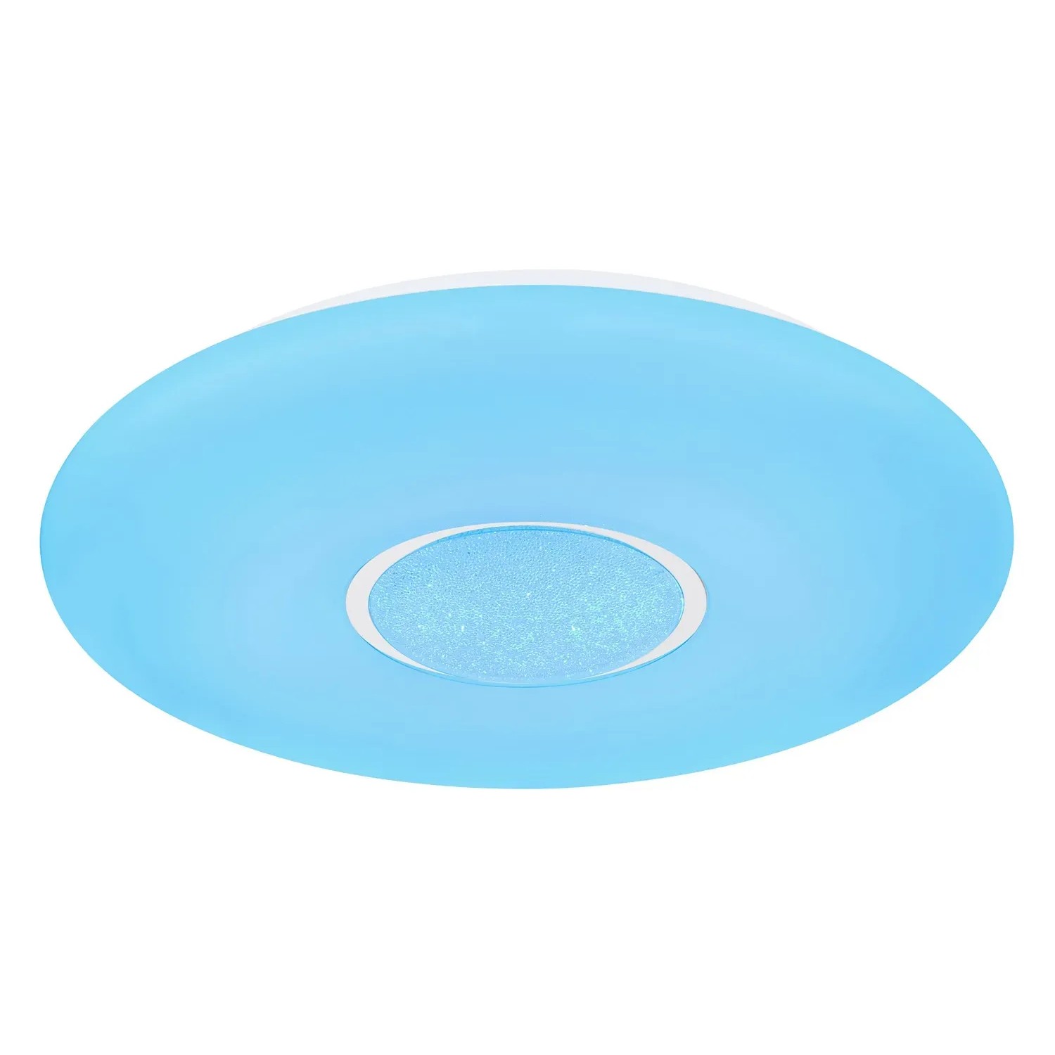Weiße LED-Deckenleuchte Sully von Globo, Farbwechsel, Ø 41 cm.