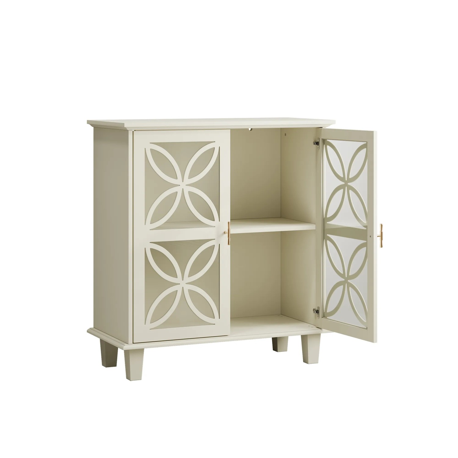 okwish Sideboard mit Verstellbaren Einlegeböden Badezimmer 80x87x38cm Weiß