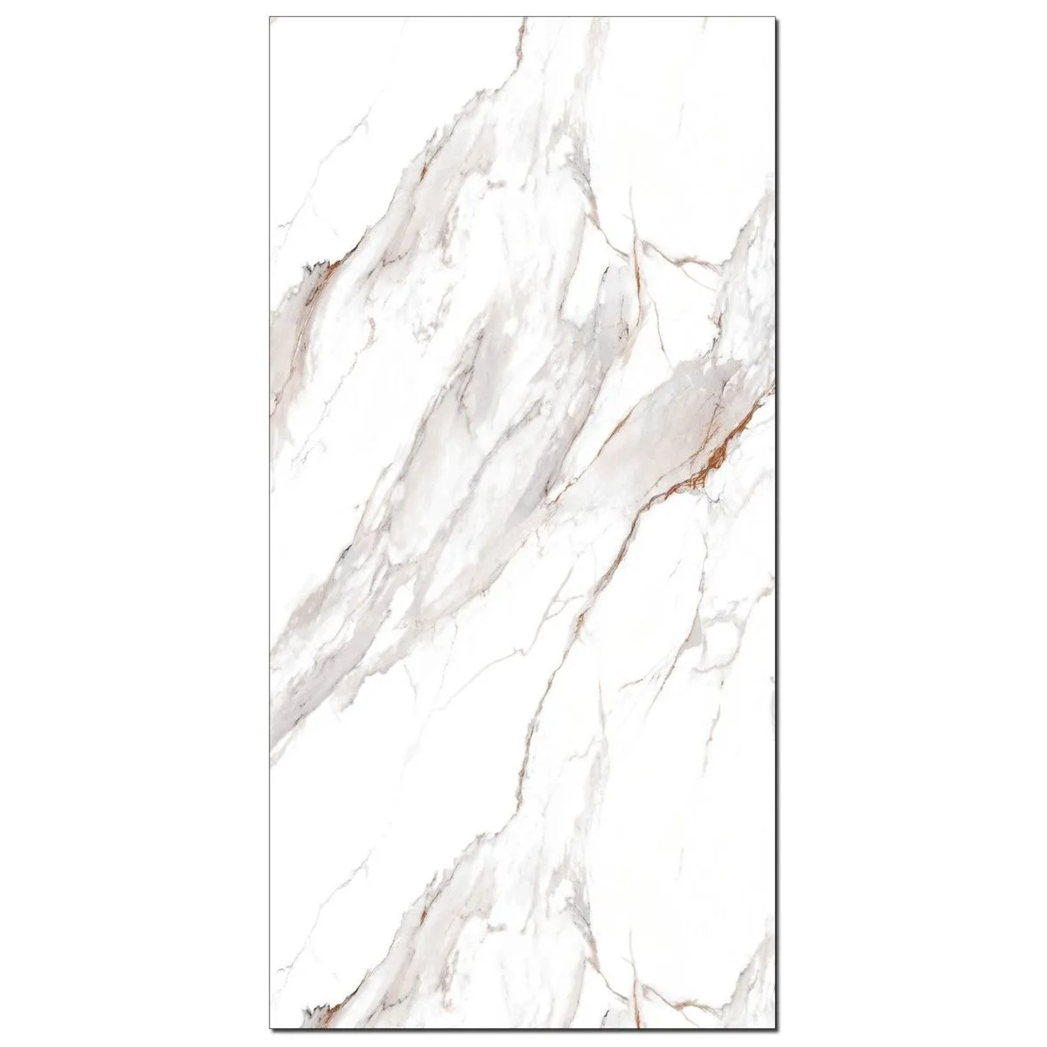 Aluverbund24 PVC Wandpaneele Duschrückwand Küchenrückwand Soft-Calakatta in Marmor-Optik Hochglanz 122x244cm