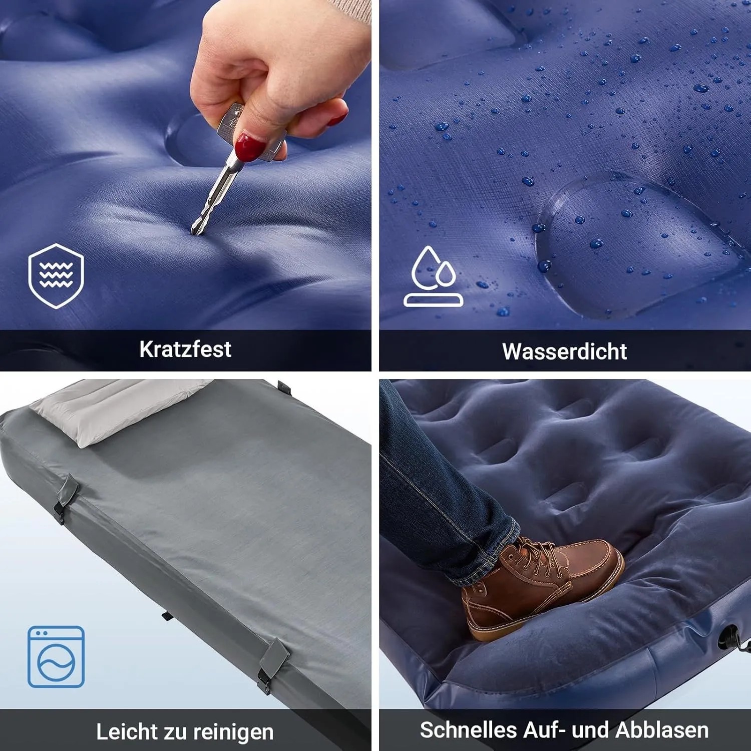Detailansicht: SoBuy Luftmatratze OGS32-II-HG-P01, Campingmatratze mit Eigenschaften wie Kratzfestigkeit und Wasserdichtigkeit.