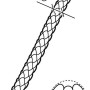Conacord Polypropylen Seil, 8-fach geflochten, Ø 6 mm, schwarz. Detail der Flechtstruktur und des Querschnitts.