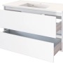 Held Möbel Einzelwaschtisch Verona, 100 cm, Weiß Matt, mit zwei offenen Schubladen und Softclose.