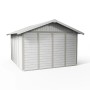 Grosfillex Kunststoff-Gartenhaus Deco H 11, graugrün, 315x355 cm. Wetterfestes Gerätehaus für den Garten.