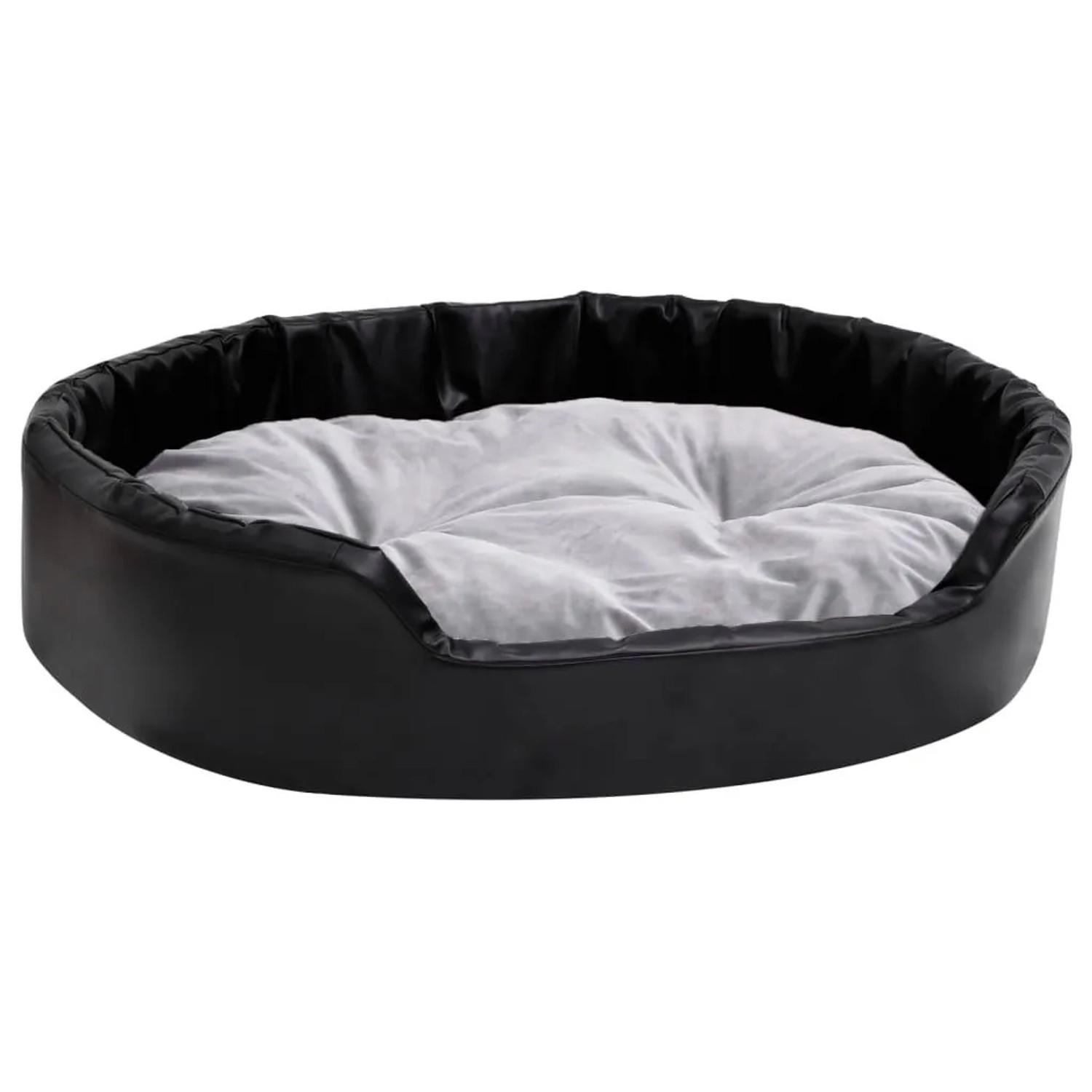 vidaXL Hundebett Schwarz-Grau 90x79x20 cm Plüsch und Kunstleder 171255