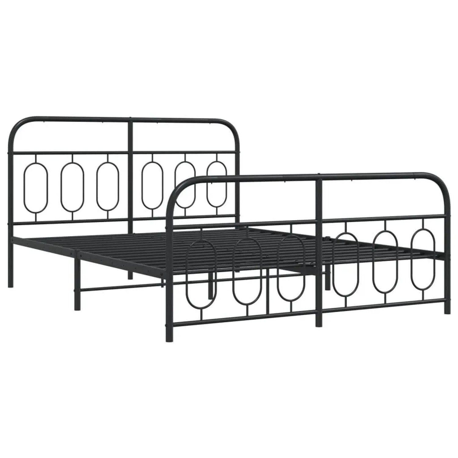 vidaXL Bettgestell mit Kopf- und Fußteil Metall Schwarz 140x190 cm 377135 günstig online kaufen