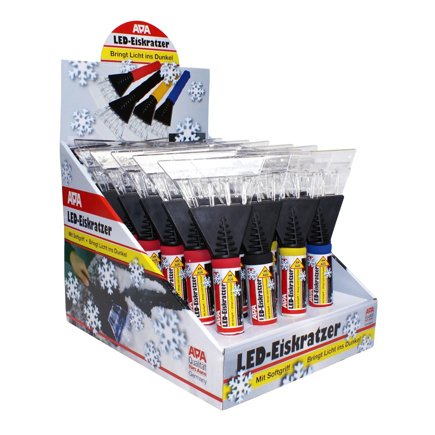 APA Eiskratzer mit LED-Beleuchtung im Display, verschiedene Farben.