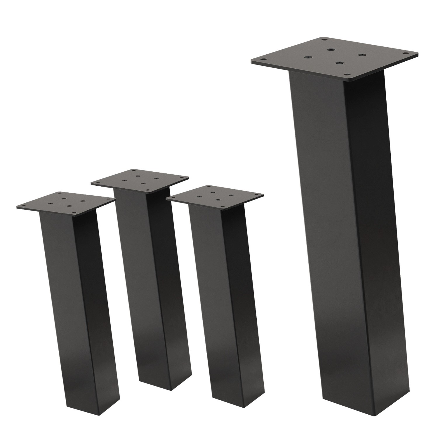 ML-Design Tischbeine 4Er Set I-96GRAD H42 cm Dunkelgrau Stahl 8x8cm