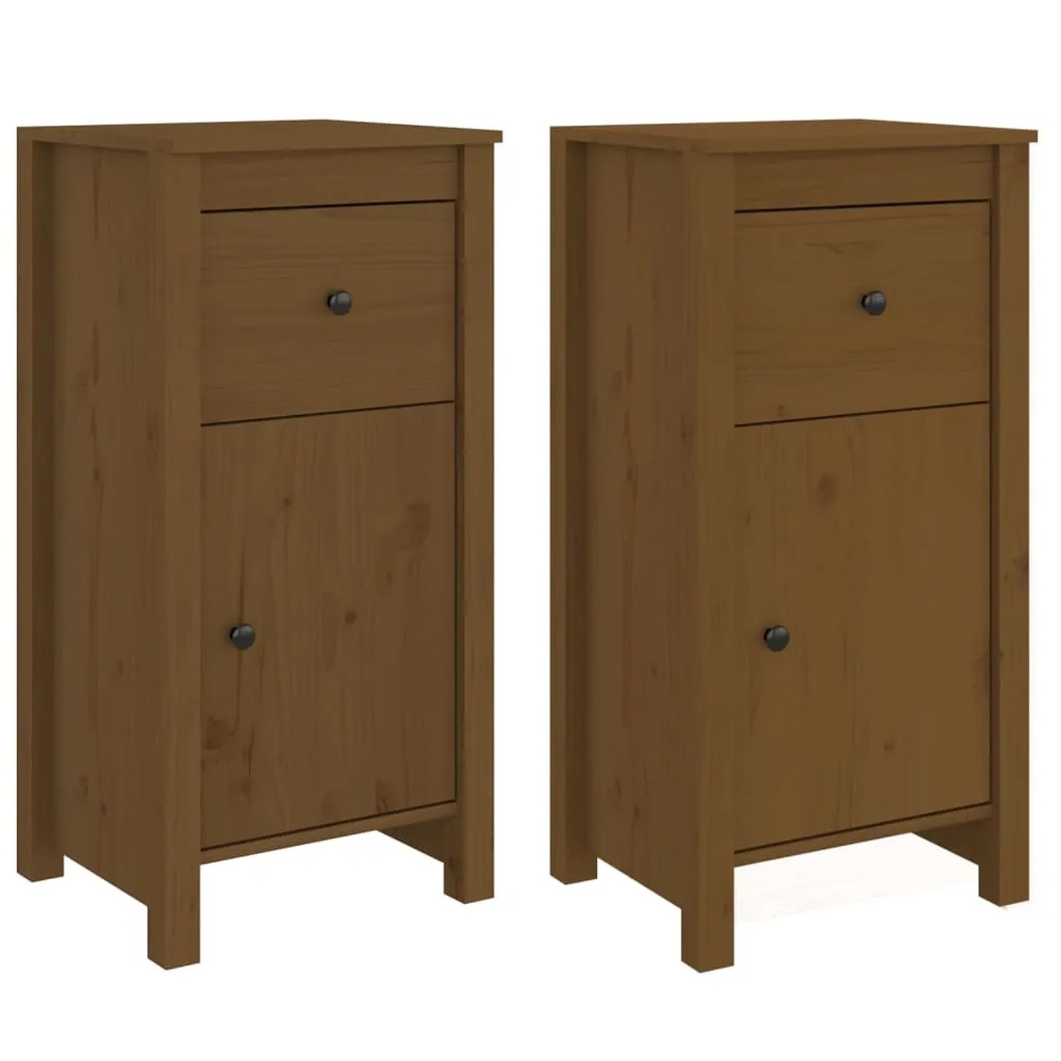 vidaXL Sideboards 2 Stk Honigbraun 40x35x80 cm Massivholz Kiefer 813761