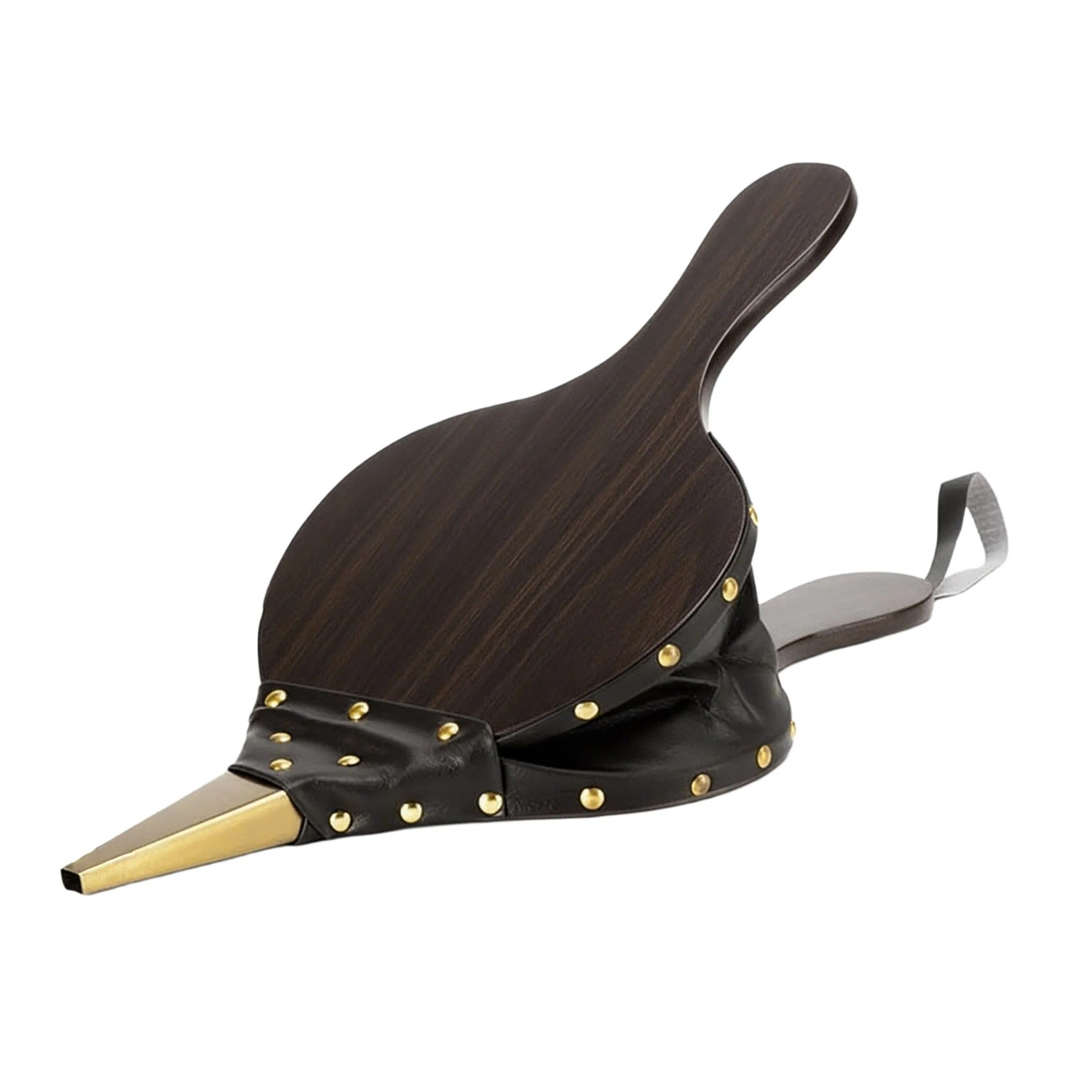 Relaxdays Handblasebalg MDF Eisen Kunststoff Braun Schwarz Gold mit Schlaufe 40 cm x 17,5 cm 0,5 kg