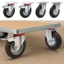 Wiltec Transportrollen Set 125Mm 100Kg 2X Doppelstopp-Lenkrolle 2X Lenkrolle_2