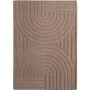 Beiger Kurzflorteppich Pompei mit skandinavischem 3D-Reliefmuster, 160x230 cm.