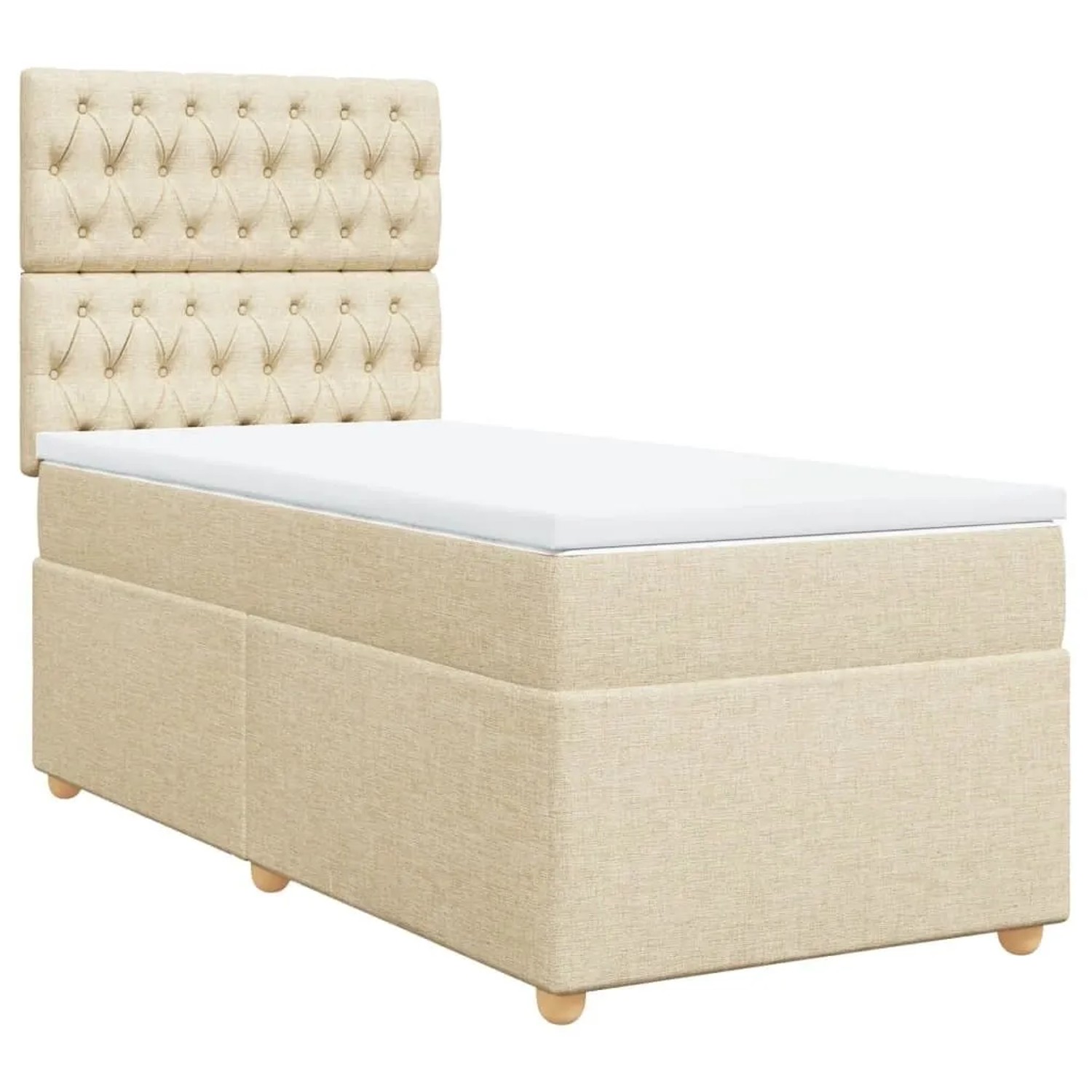 vidaXL Boxspringbett mit Matratze Creme 100x200 cm Stoff 3291203 günstig online kaufen