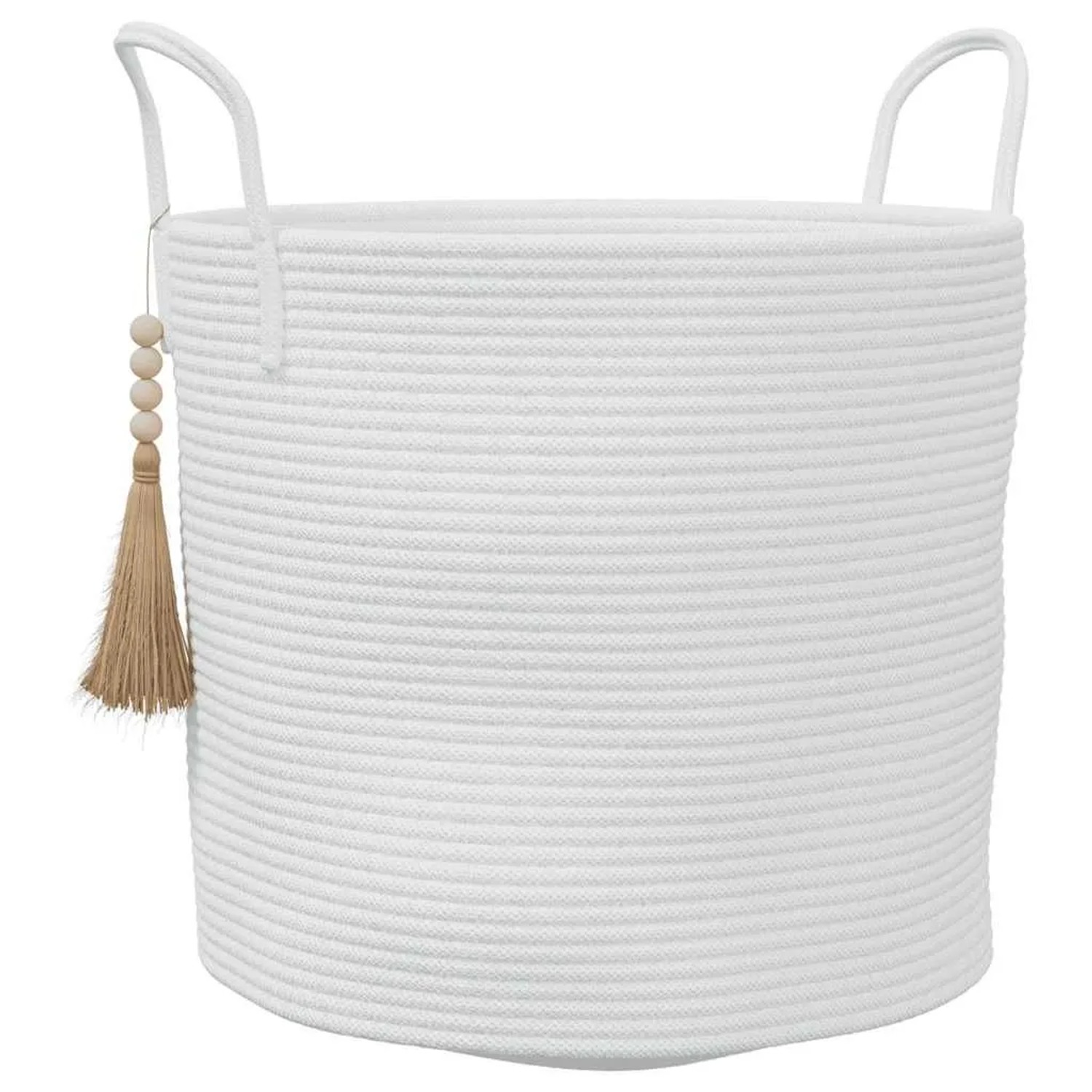 vidaXL Aufbewahrungskorb Weiß Ø40x35 cm Baumwolle 358497