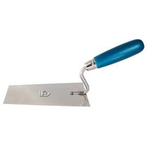 BMSC24 Stuckateur Maurerkelle, 16cm, rostfrei, Holzgriff blau. Ideal für Farben & Tapeten.