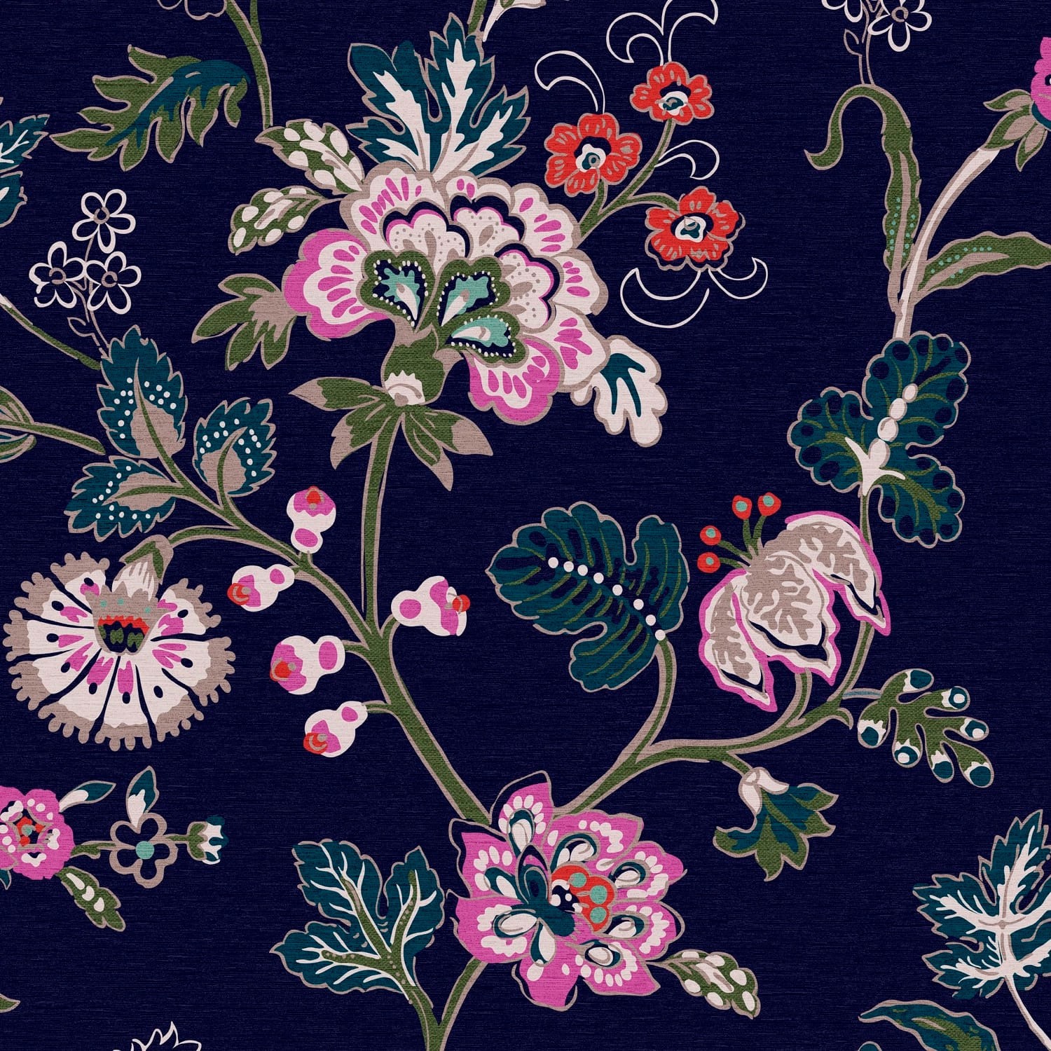 Joules Vliestapete Vine Cottage Floral Royal Navy Blau FSC®