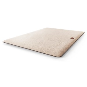 Beige Knuffelwuff Hundematte Calliope aus Kunstfell, 88x55 cm. Weiche, rechteckige Hundedecke.