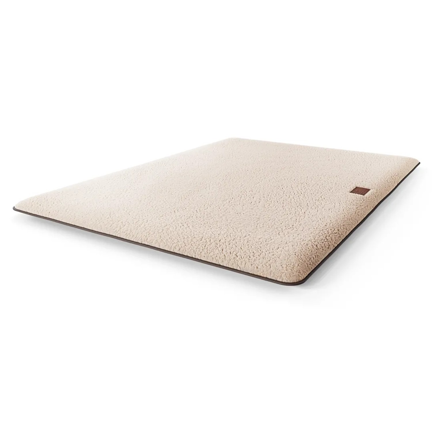 Beige Knuffelwuff Hundematte Calliope aus Kunstfell, 88x55 cm. Weiche, rechteckige Hundedecke.