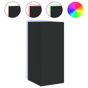 VidaXL TV-Wandschrank, schwarz, mit LED-Beleuchtung. Wohnwand-Element mit RGB-Farbwechsel.