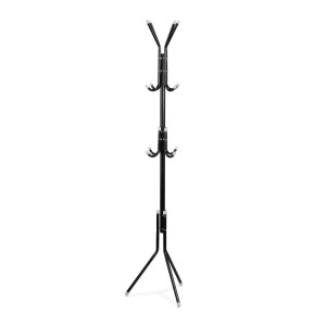 Relaxdays Garderobenständer Metall Schwarz Platzsparend 12 Haken 180 cm x 44 cm x 39 cm 1,4 kg