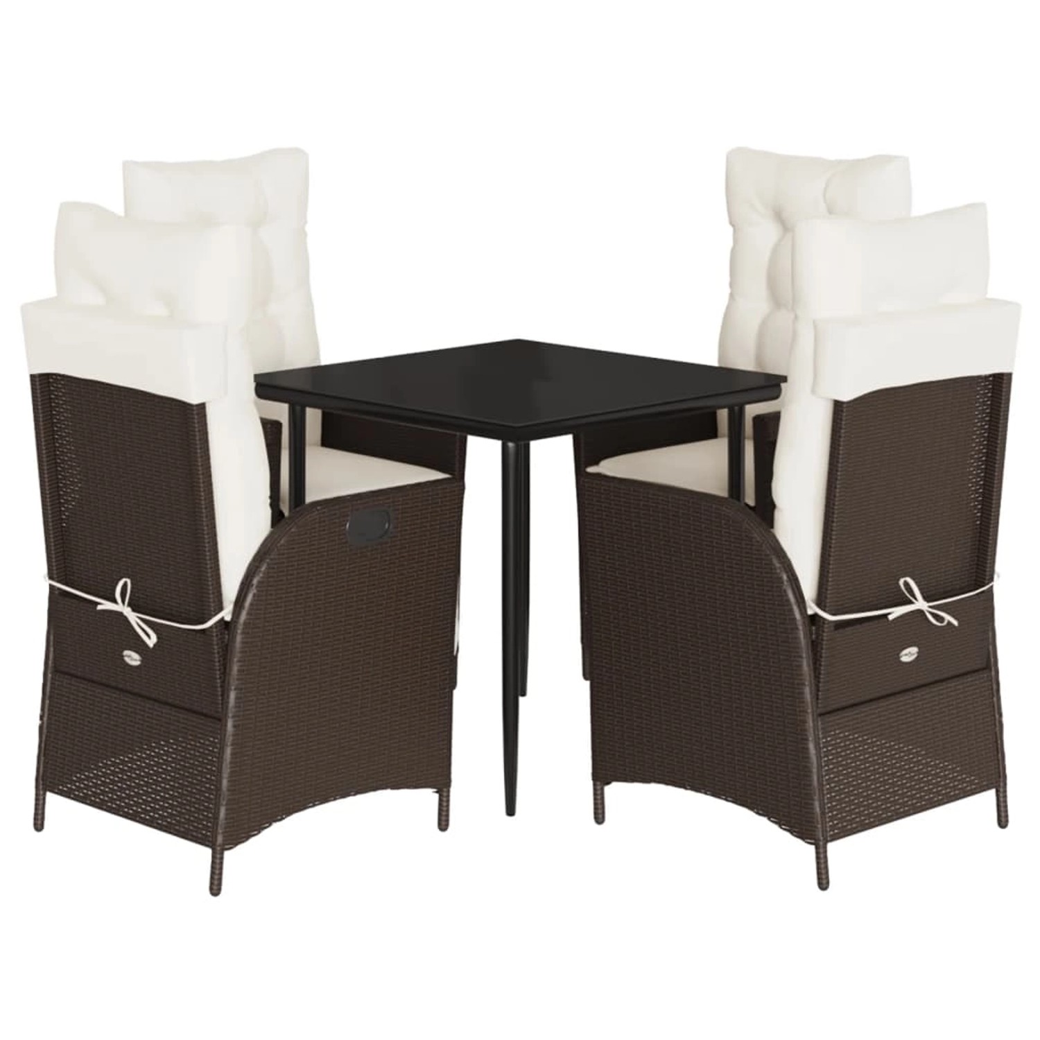 vidaXL 5-Tlg Garten-Essgruppe mit Kissen Braun Poly Rattan 3213196 günstig online kaufen