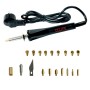 Schwarzes CCLIFE 30W Brandmal-Lötkolben-Set mit 22 verschiedenen Messing-Spitzen für Holz, Leder und Lötarbeiten.