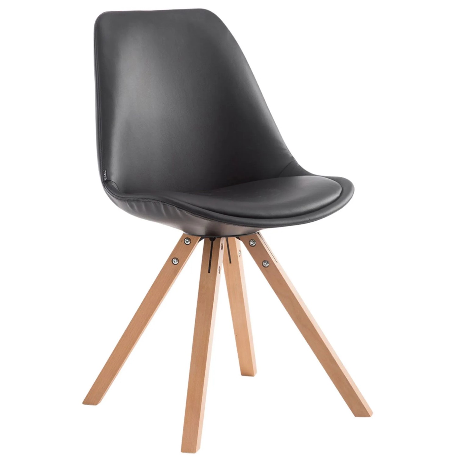 DELUKE Besucherstuhl TIRANA Kunstleder Schwarz 47,5x55,5x83,5cm Konferenzstuhl Wartezimmerstuhl Bürostuhl