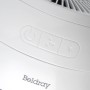 Detailaufnahme: Weißer Beldray Standventilator Artic Dome mit Bedienelementen.