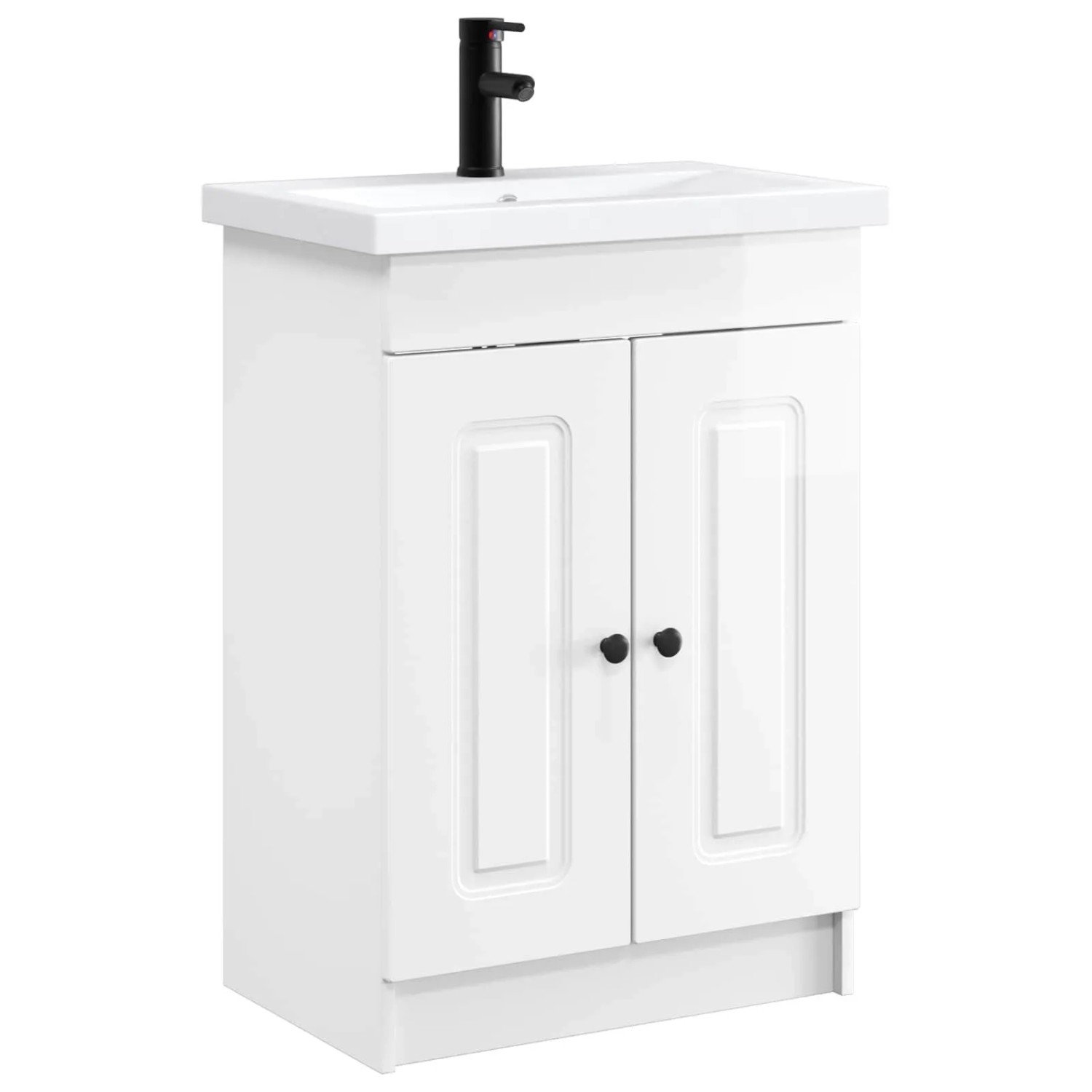 vidaXL Badezimmermöbel-Set Hochglanz Weiß 78,5 x 37,5 x 81 cm 3404178