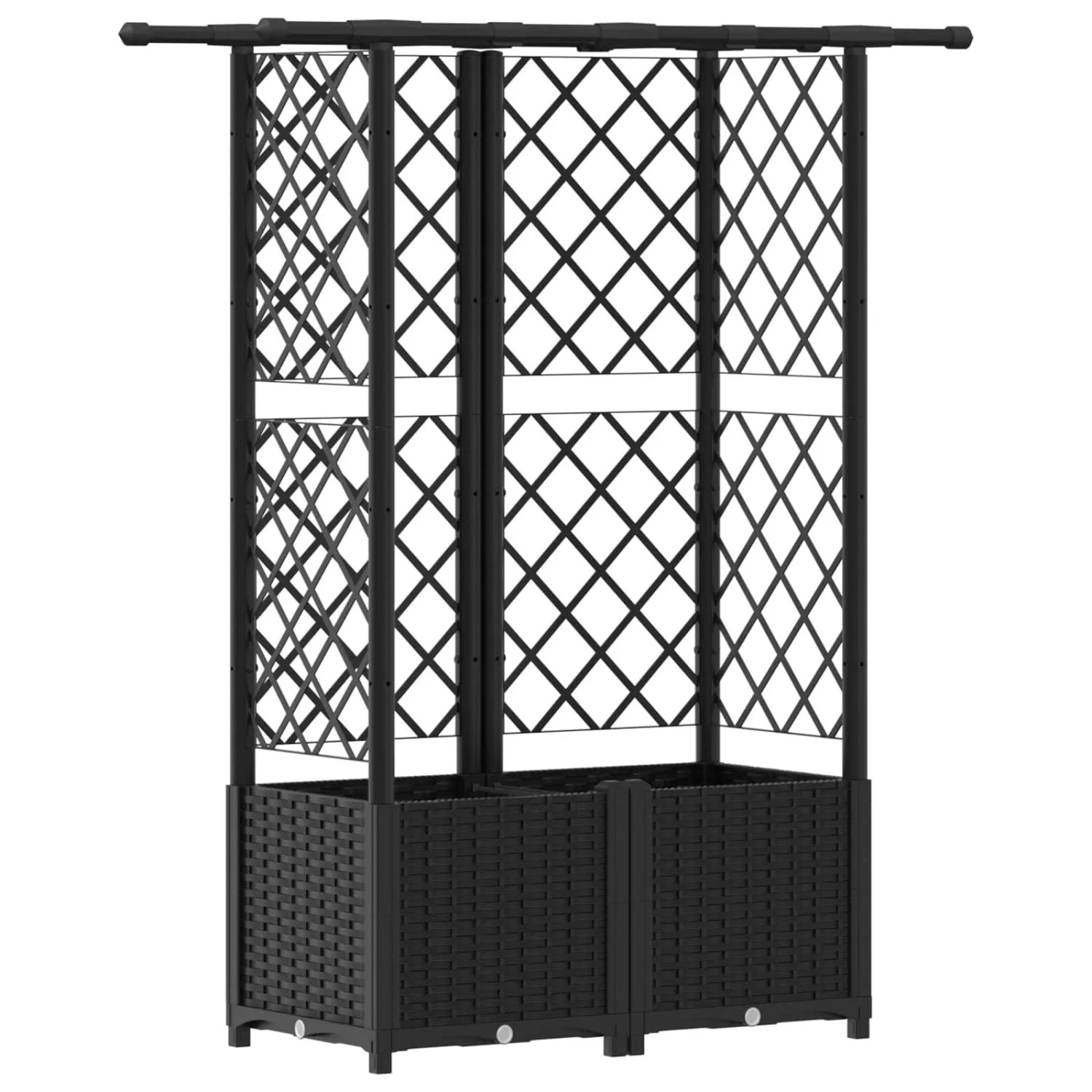 vidaXL Hochbeet mit Rankgitter und Dach Schwarz 124 x 40 x 138 cm PP 42032548