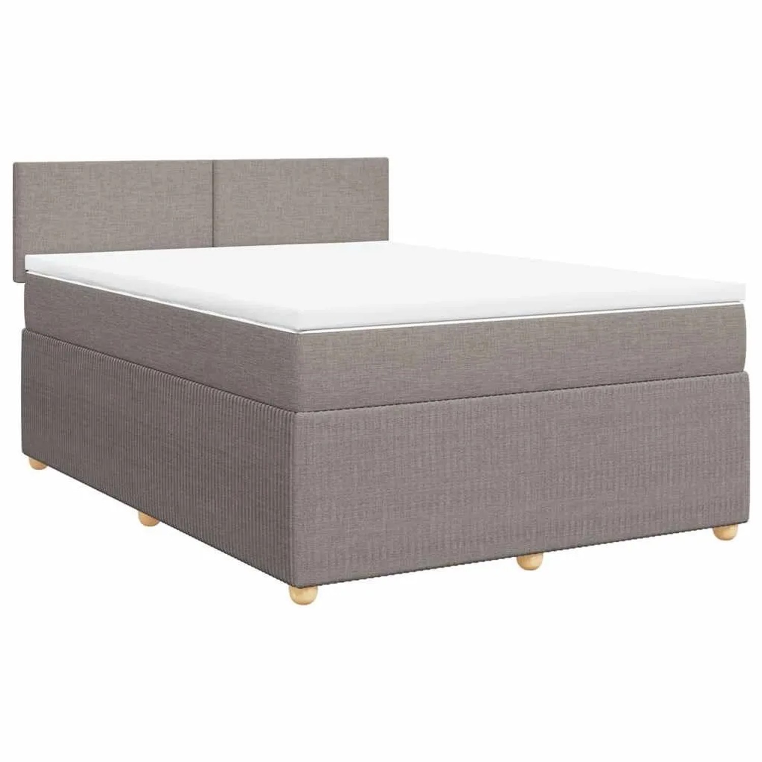 vidaXL Boxspringbett mit Matratze Taupe 140x190 cm Stoff 3289748 günstig online kaufen