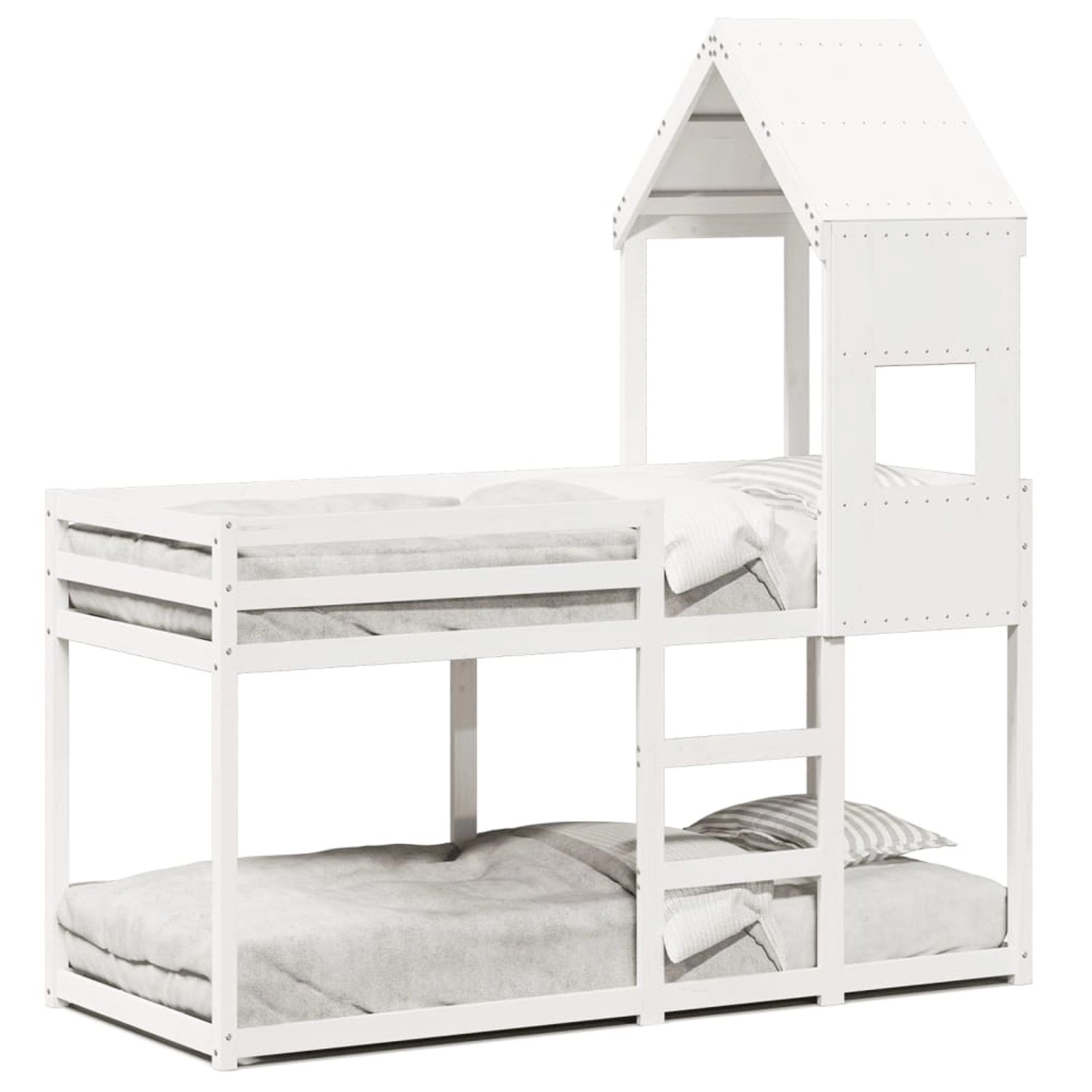 vidaXL Etagenbett mit Dach Weiß 90x190 cm Massivholz Kiefer2096948 günstig online kaufen