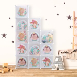 Relaxdays Kinder Steckregal Kunststoff Eisen Weiß mit Kleiderstangen 145 cm x 110 cm x 37 cm 9,1 kg