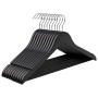 Songmics Kleiderbügel-Set Cason, 10 schwarze Holzbügel mit Metallhaken und Hosensteg.