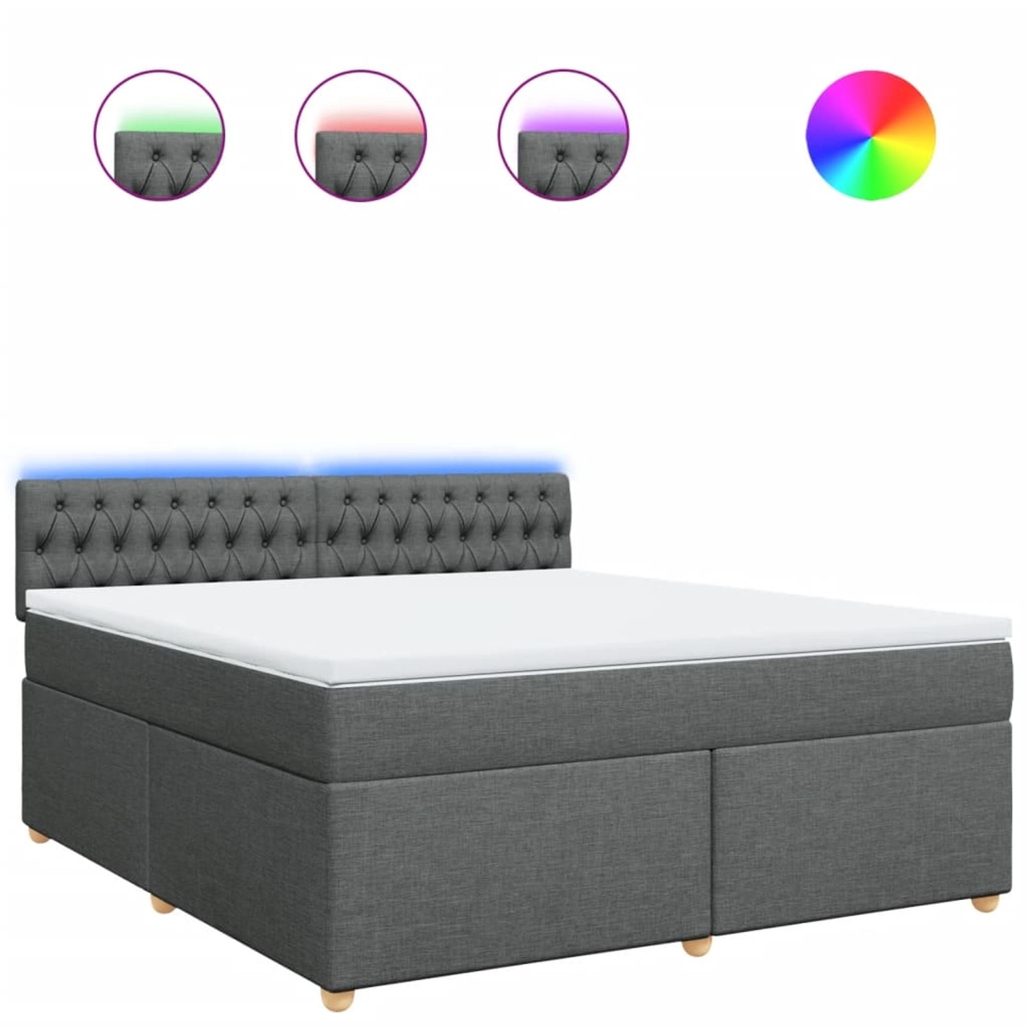 vidaXL Boxspringbett mit Matratze Dunkelgrau 180x200 cm Stoff 3289067 günstig online kaufen