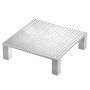 Quadratischer Drainagerost aus Edelstahl, 600x400x18 mm, mit kleinen quadratischen Öffnungen.